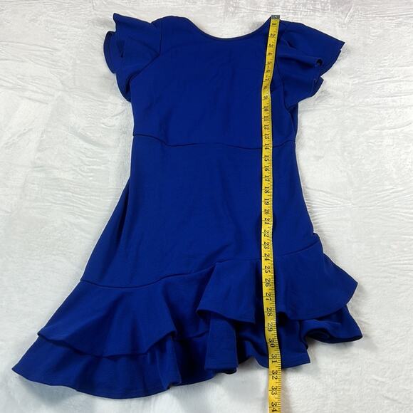 Unbranded blue ruffled hem sheath dress, size small - Picture 4 of 10